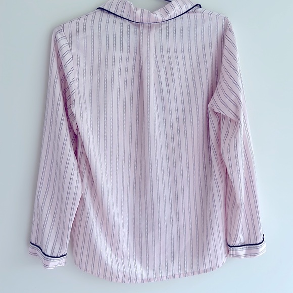 Gilligan and O’Malley Silky Satin Pajama Set Sz XS Drawstring Pants Pink Striped - Picture 7 of 11